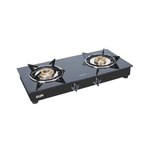 2 Burner  Glass Gas Stove Junior with Brass Burner (1020 GTJU BB)