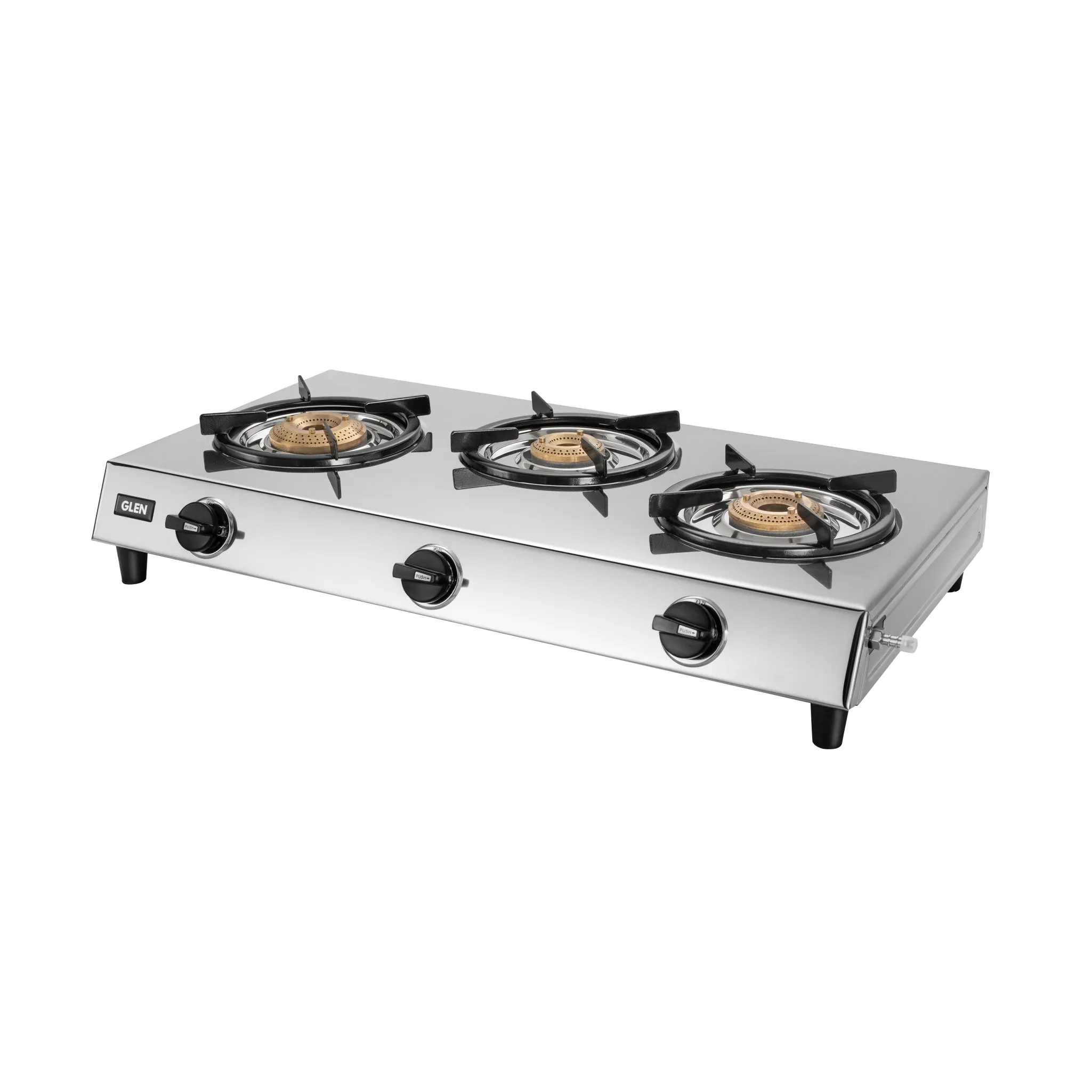 3 Burner Stainless Steel Gas Stove with High Flame Brass Burner (1031 XL SS HF BB)