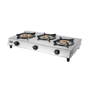 3 Burner Stainless Steel Gas Stove with High Flame Brass Burner (CT1036SSHFBB)