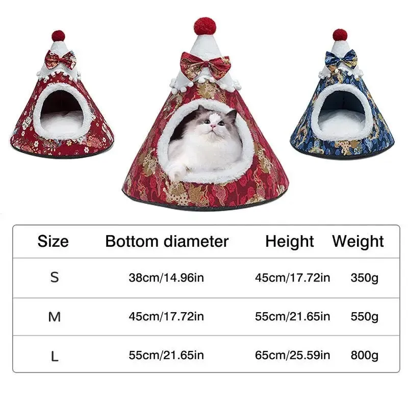 AnniePaw Christmas Tree Cat Bed - Warm Washable Pet House