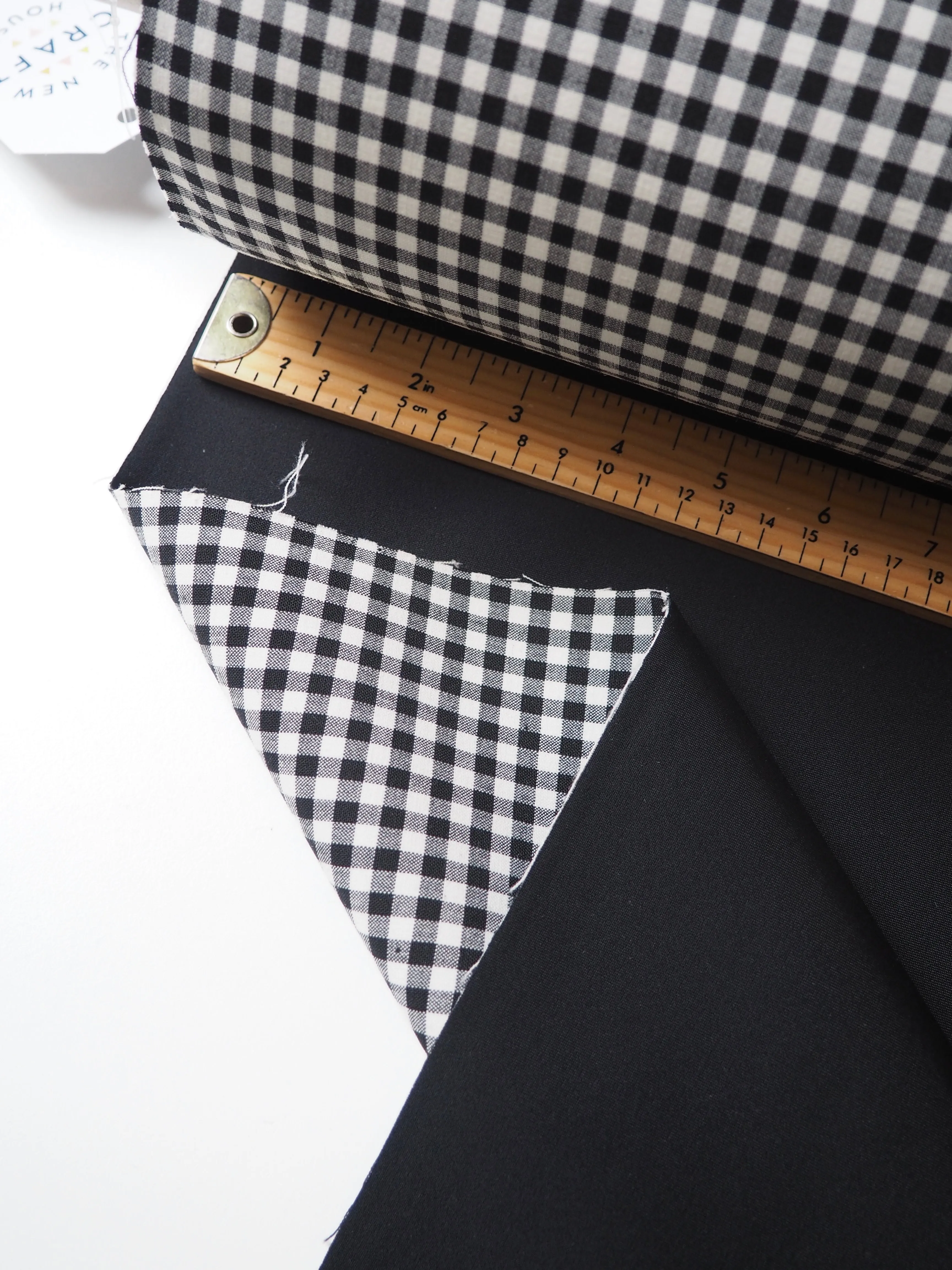 B W Wool Gingham Bonded Jersey