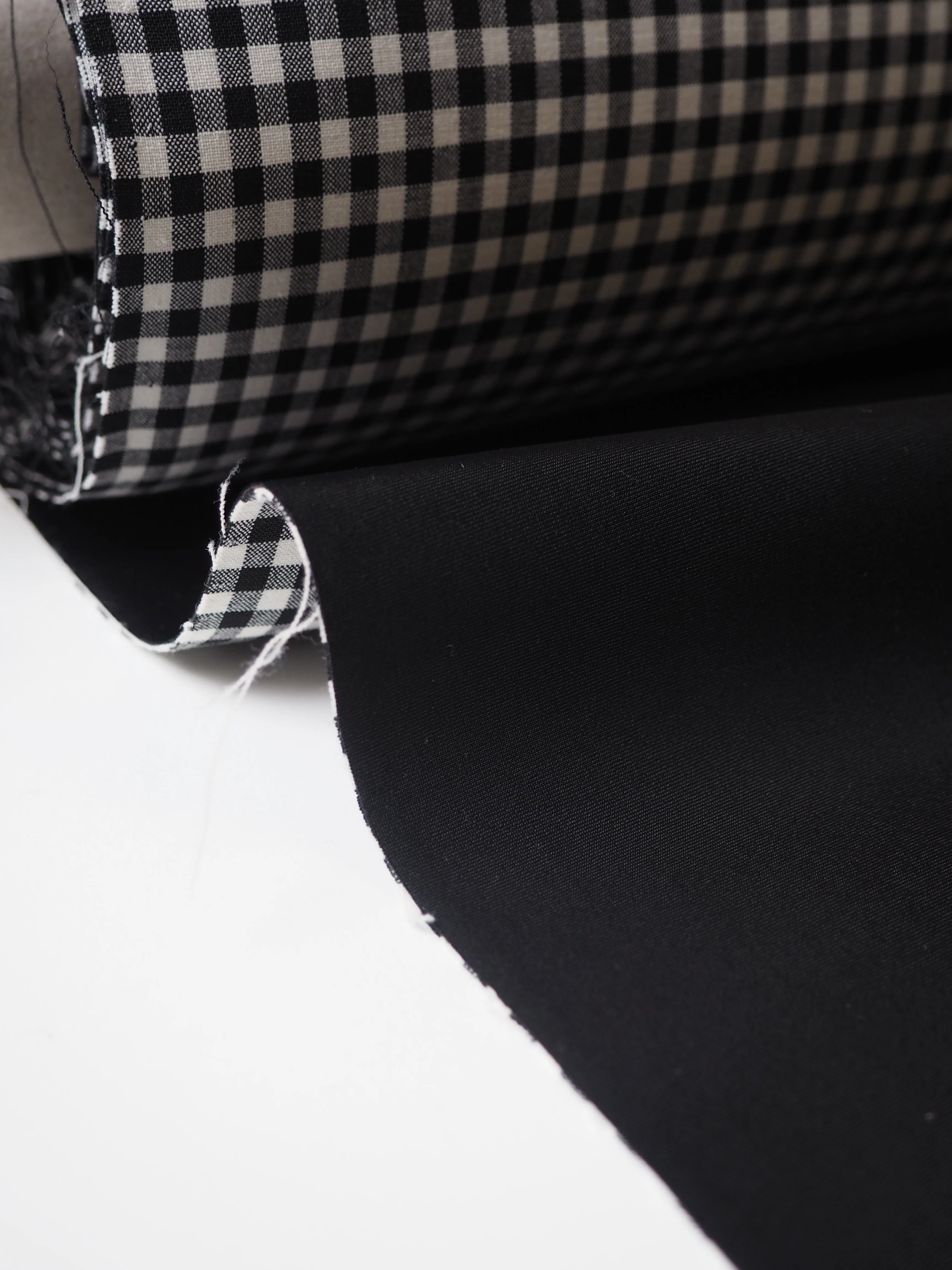 B W Wool Gingham Bonded Jersey