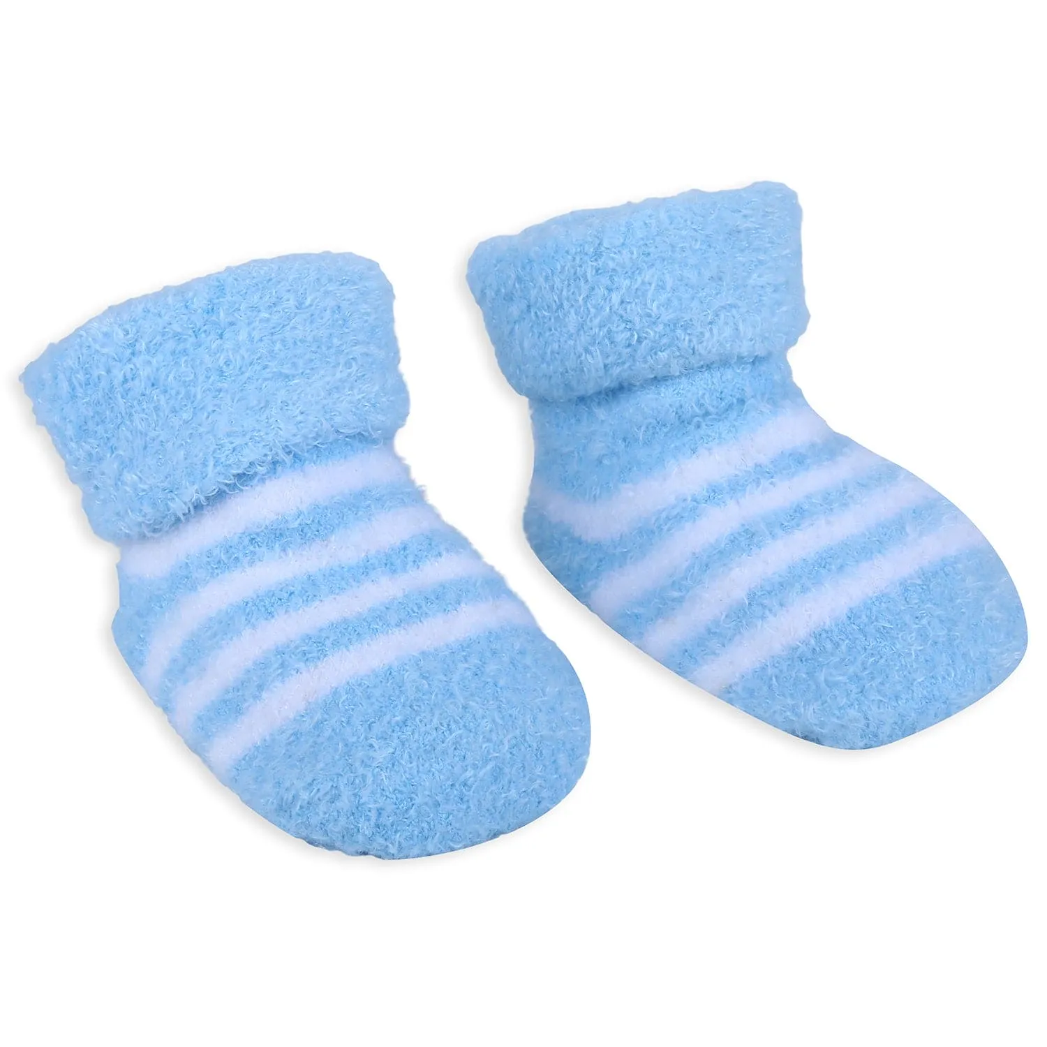 Baby Moo Bunny Stripes Newborn Breathable Infant Cotton Socks - Blue