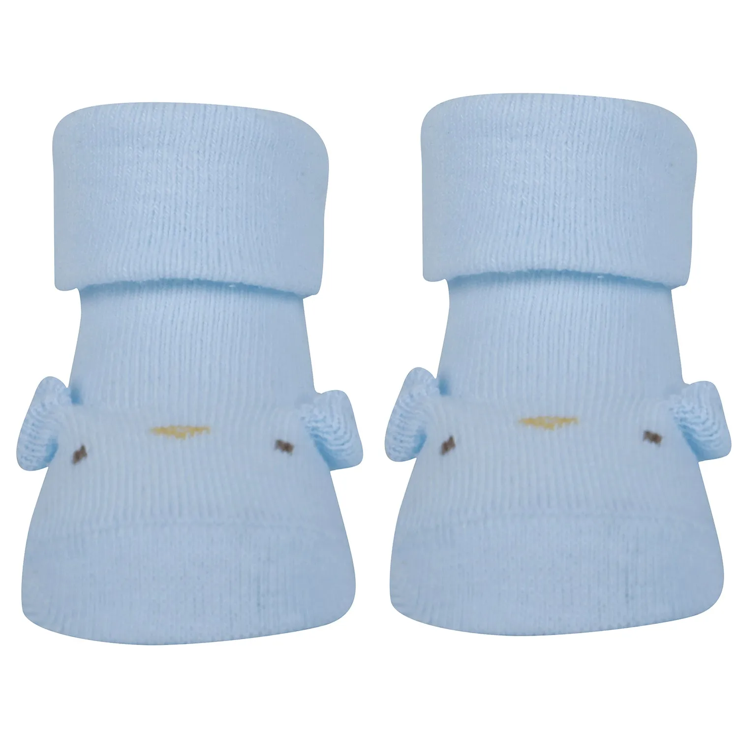 Baby Moo Dog 3D Anti-Skid Socks Booties Pack of 3 - Blue