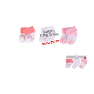 Baby Socks 3 Pairs (Hudson Baby) Pink Multicolor