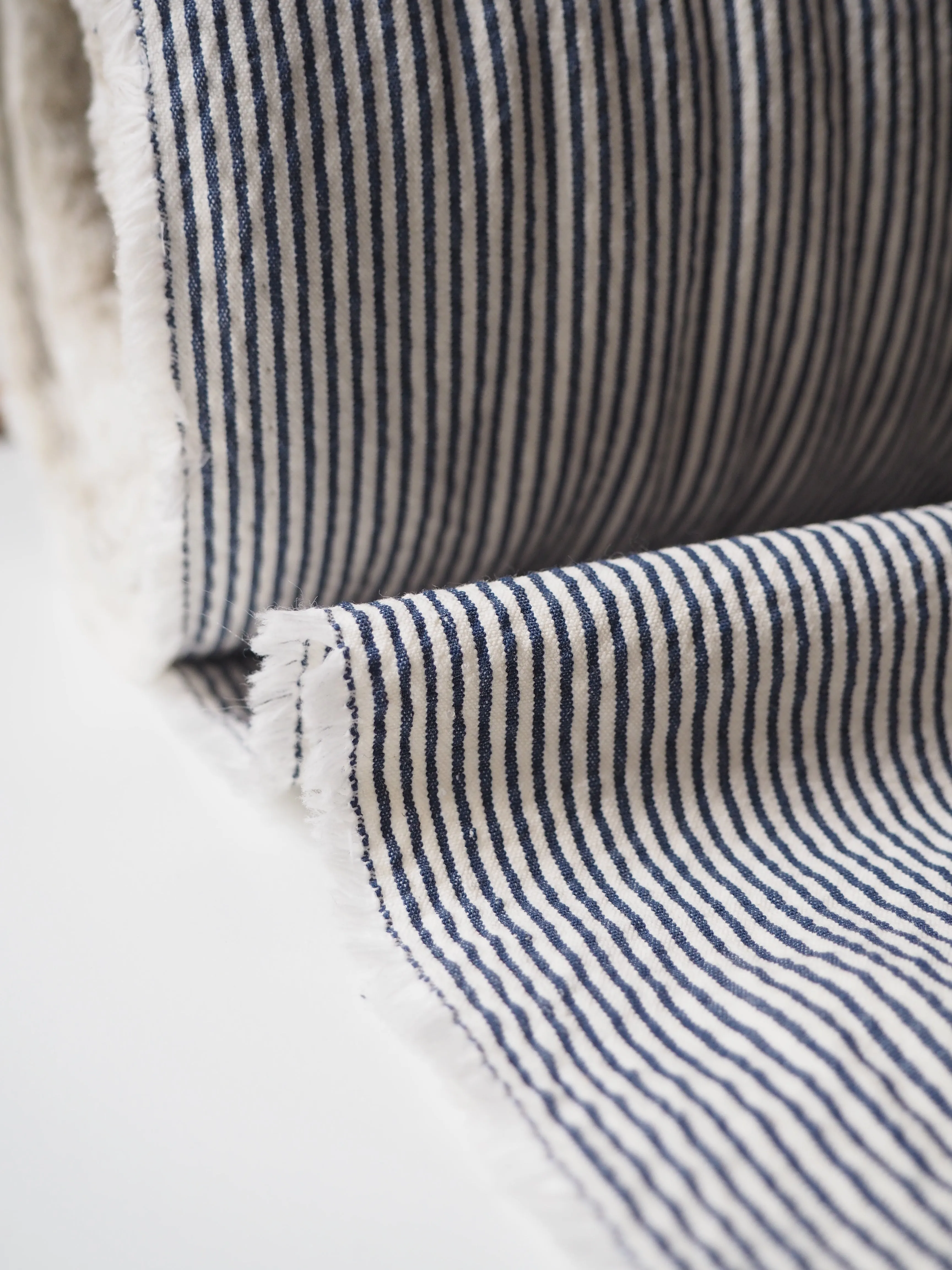 Blue   White Stripe Cotton Seersucker