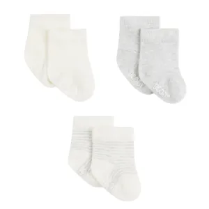 Boody Baby Socks 3pk Heather Grey Natural White