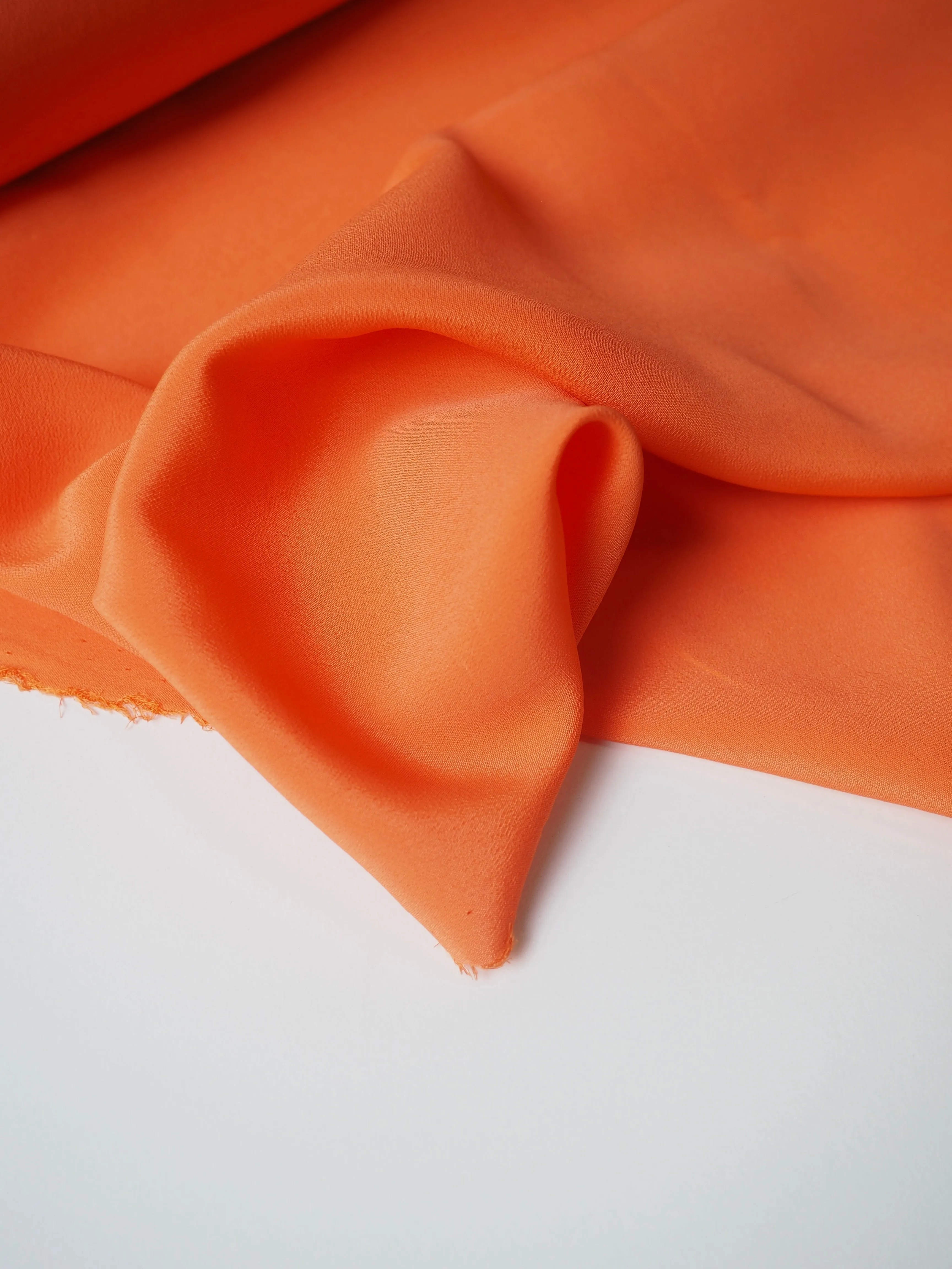 Bright Orange Silk/Acetate Crepe de Chine