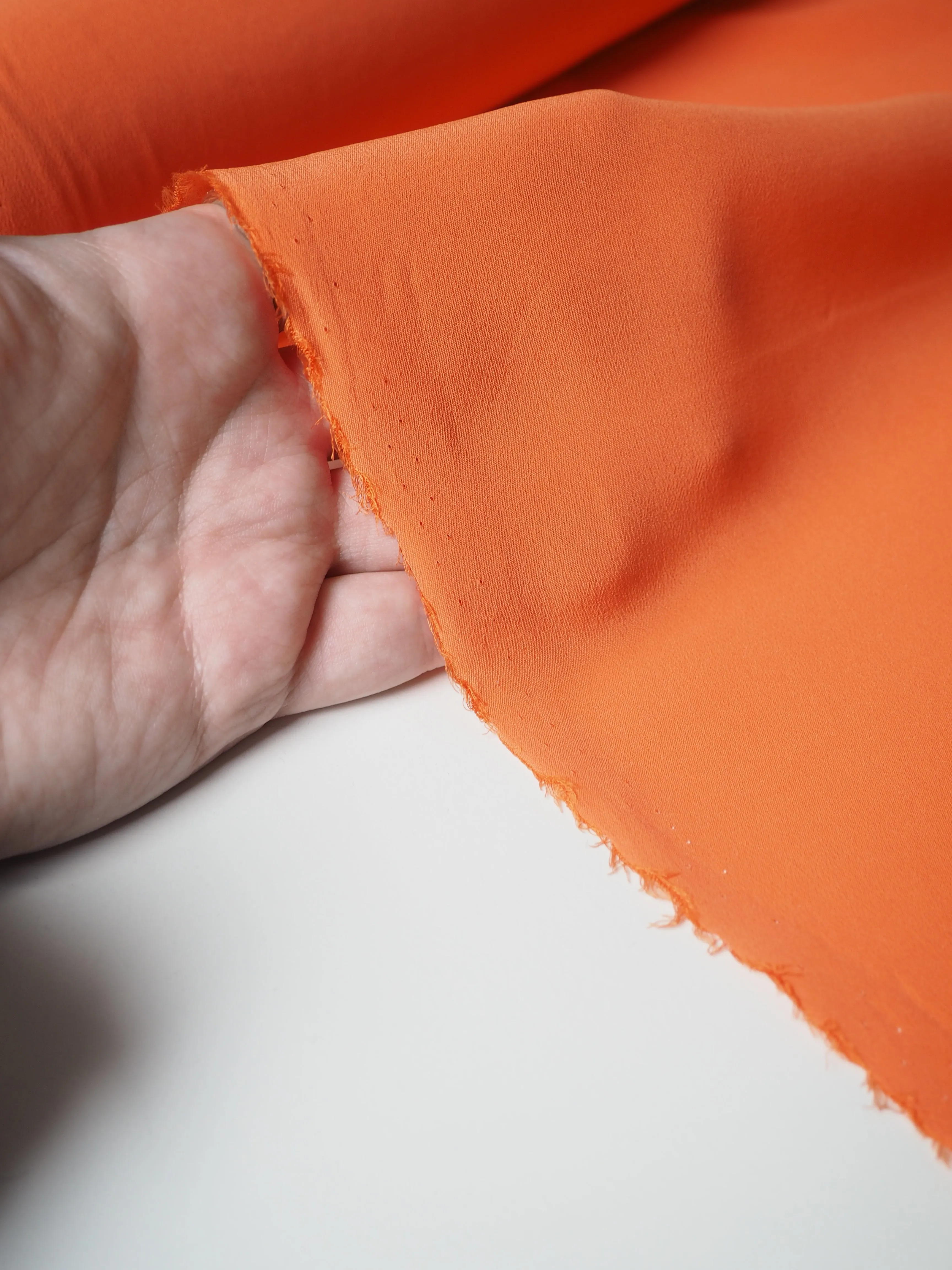 Bright Orange Silk/Acetate Crepe de Chine