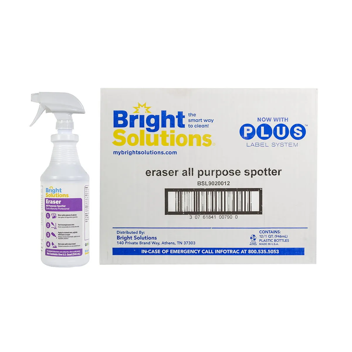 Bright Solutions® 'Eraser' All Purpose Spotter (32 oz Spray Bottles) - Case of 12