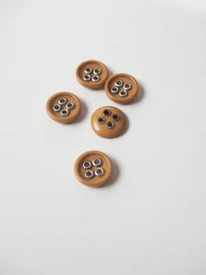 Butterscotch Riveted Button 14mm