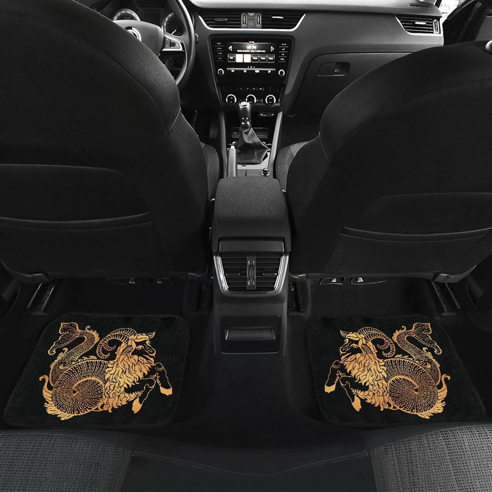 Capricorn Zodiac Front And Back Car Mats, Capricorn Car Floor Mats Set, Goat Lover Gift, Custom Full Car Mat Set, New Car Floor Accessories