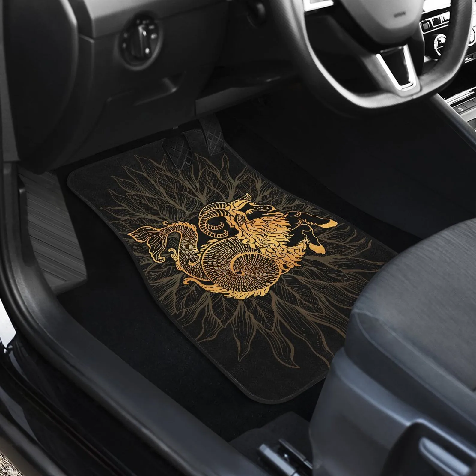 Capricorn Zodiac Front And Back Car Mats, Capricorn Car Floor Mats Set, Goat Lover Gift, Custom Full Car Mat Set, New Car Floor Accessories