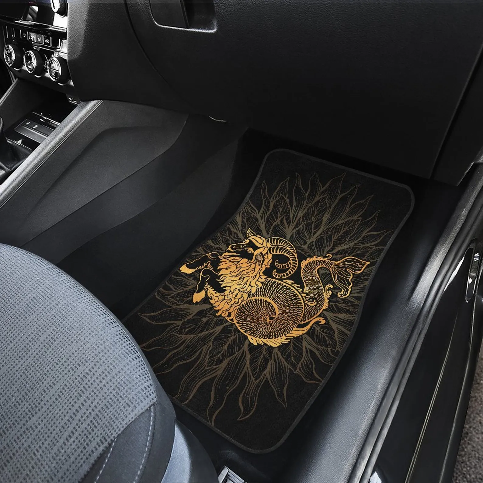 Capricorn Zodiac Front And Back Car Mats, Capricorn Car Floor Mats Set, Goat Lover Gift, Custom Full Car Mat Set, New Car Floor Accessories