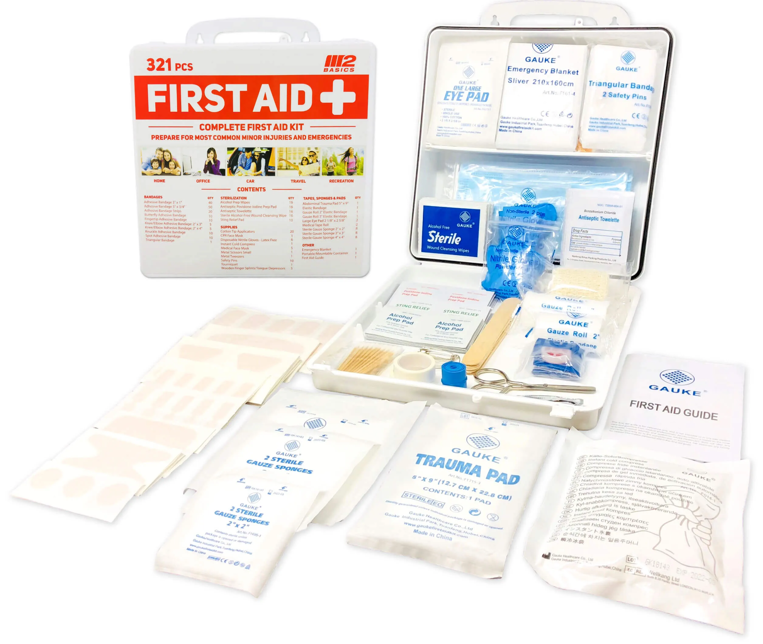 Complete 321 Piece Emergency First Aid Kit | Business & Home Medical Supplies