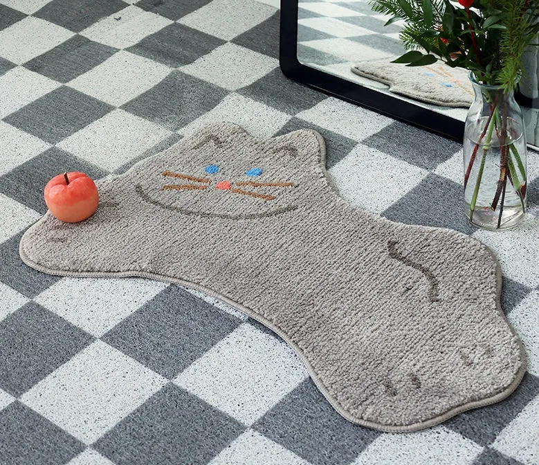 Cute Animal Cats Kitty Characters Floor Mats Rugs Bathroom Home Decor Bedroom Door Foot Pads Soft Anti-slip Gifts