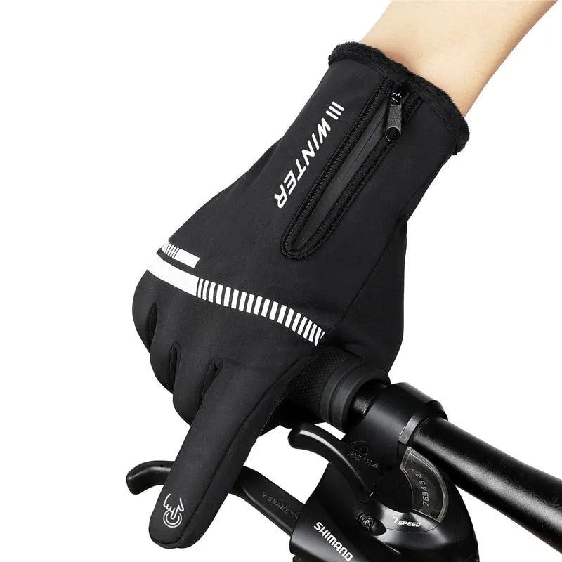 Cycling Gloves Winter Fleece Thermal MTB Bike Gloves Touch Screen Outdoor Camping Hiking Motorcycle Bicycle Gloves