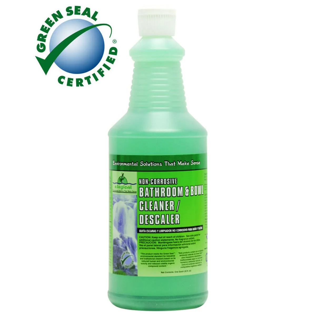 e.logical Non-Corrosive Bathroom & Bowl Cleaner Descaler (1 Quart Bottles) - Case of 6