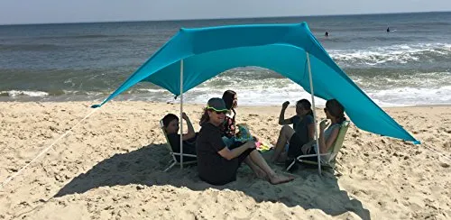 eZthings UV Light Sun Shade Protection Beach Shelters - Lightweight Tent Canopy with Sandbag Anchors