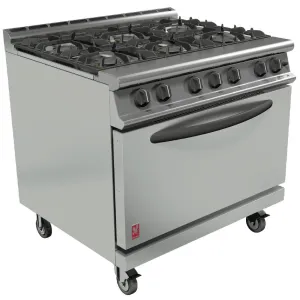 Falcon Dominator Plus Propane Gas Oven Range 6 Burner with Castors G3101D