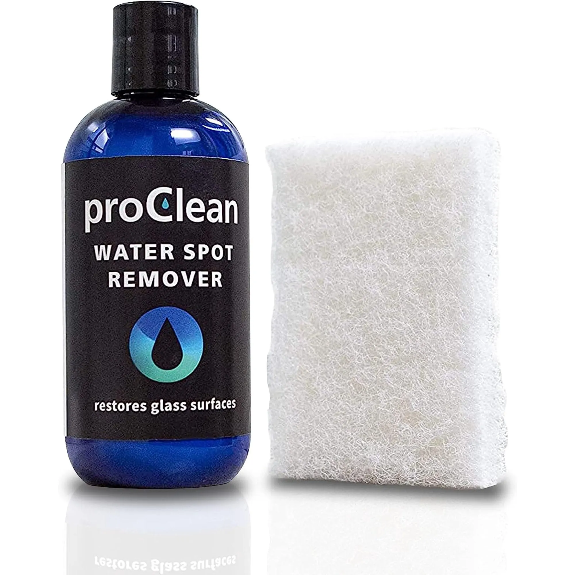 GlasWeld ProClean Hard Water Spot Remover Kit - Hard Water Remover for Water Spots on Glass, Metal & More - Includes Applicator Pad - Water Stain Remover for Glass, Shower Door Cleaner & Car Window