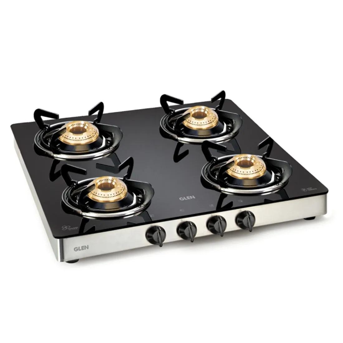 Glen 4 Burner Glass LPG Stove 1043GTEXBB