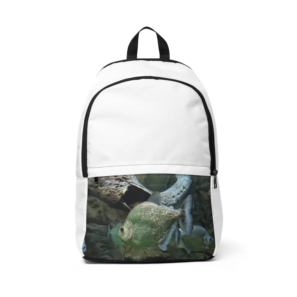 Glitter Green Fish Unisex Fabric Backpack