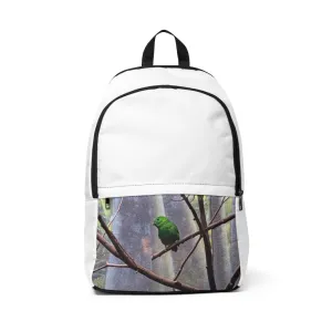 Green Bird Unisex Fabric Backpack