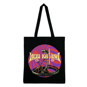 Hebi Katana - Skeleton Snake Tote Bag - Black