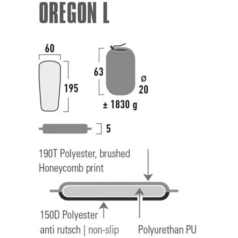 High Peak Oregon Self-Inflating Mat L 195x60x5 - Green