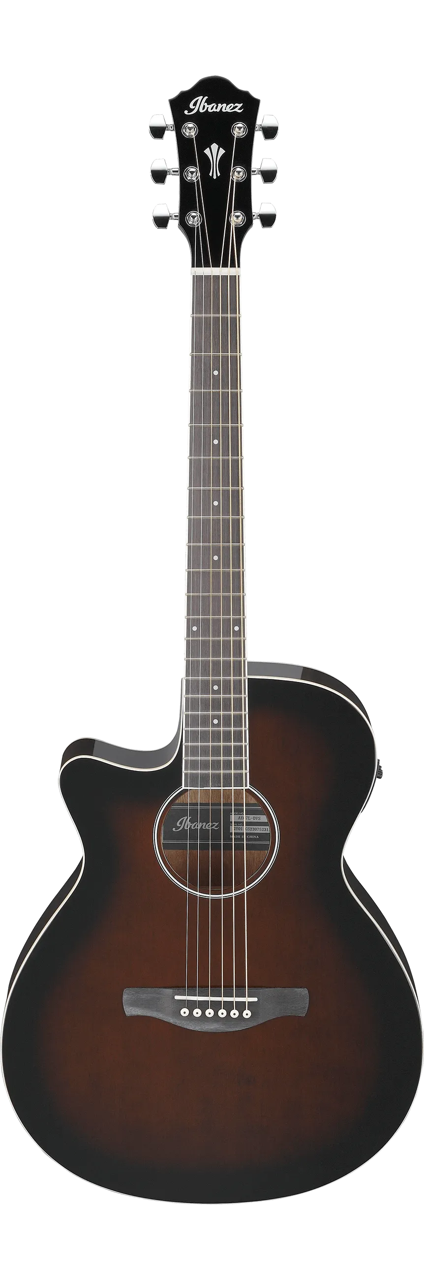 Ibanez AEG7L Left-Handed Acoustic Guitar (Dark Violin Sunburst High Gloss)