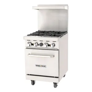 Inferno Blaze Premium IBP-GR-24-LP 24" Liquid Propane 4 Burner Range with Oven - 116,000 BTU