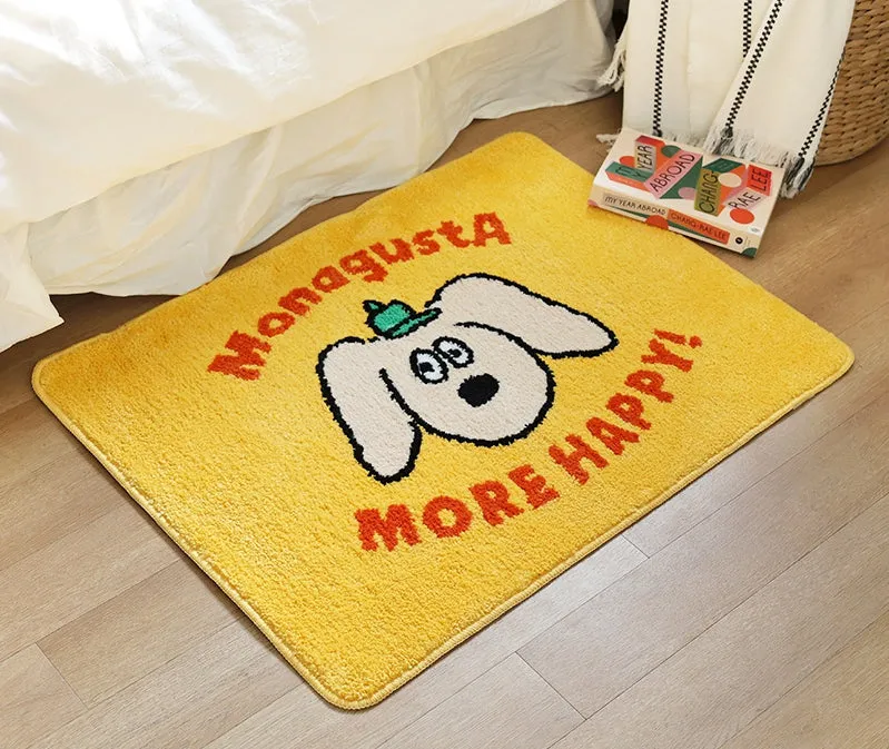 Large Big Yellow Square Cute Animal Dogs Charlie Characters Floor Mats Rugs Bathroom Home Decor Bedroom Door Foot Pads Soft Anti-slip Gifts