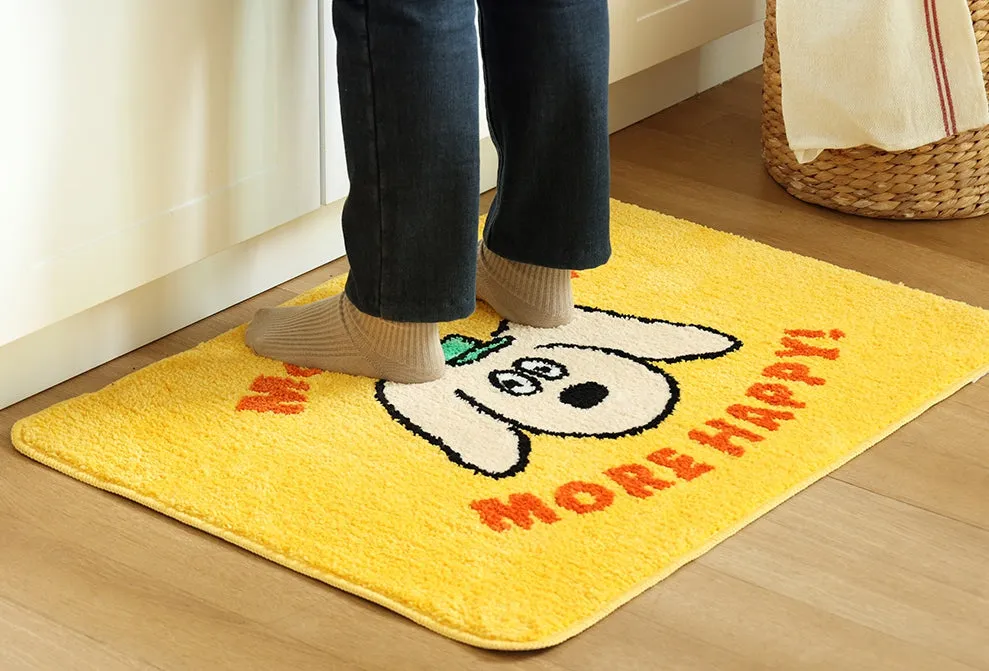 Large Big Yellow Square Cute Animal Dogs Charlie Characters Floor Mats Rugs Bathroom Home Decor Bedroom Door Foot Pads Soft Anti-slip Gifts