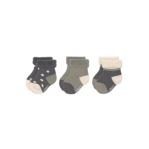 Lassig Newborn Socks - Anthracite/Olive - 3 Pack