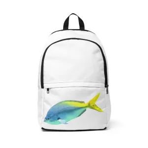 Light Blue and Yellow Fish Unisex Fabric Backpack