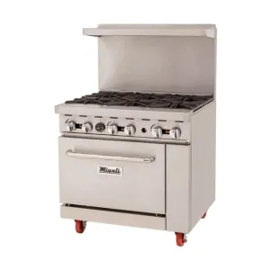 Migali C-RO6-LP 36” Six Burner Liquid Propane Range With Oven