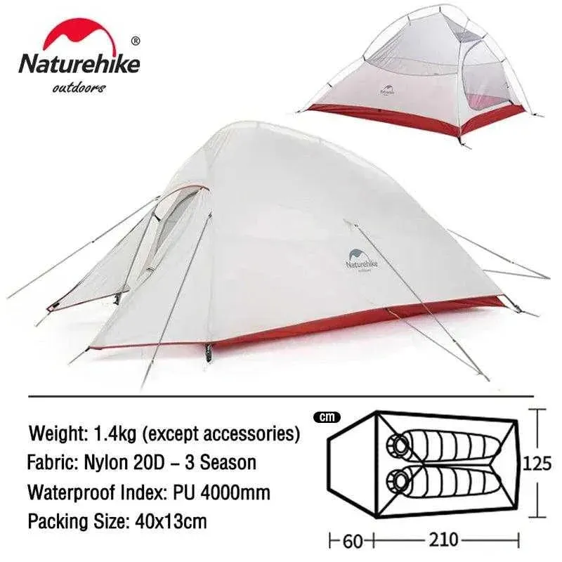 Naturehike Cloud Up Series All-Season, Ultralight Tent (Multiple Sizes)