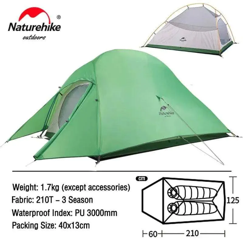 Naturehike Cloud Up Series All-Season, Ultralight Tent (Multiple Sizes)