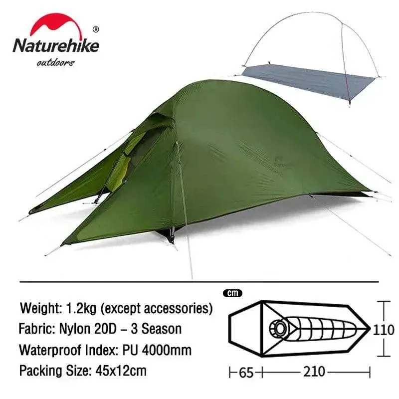 Naturehike Cloud Up Series All-Season, Ultralight Tent (Multiple Sizes)