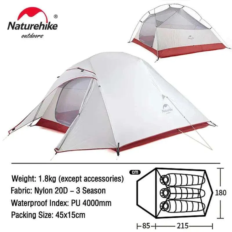 Naturehike Cloud Up Series All-Season, Ultralight Tent (Multiple Sizes)