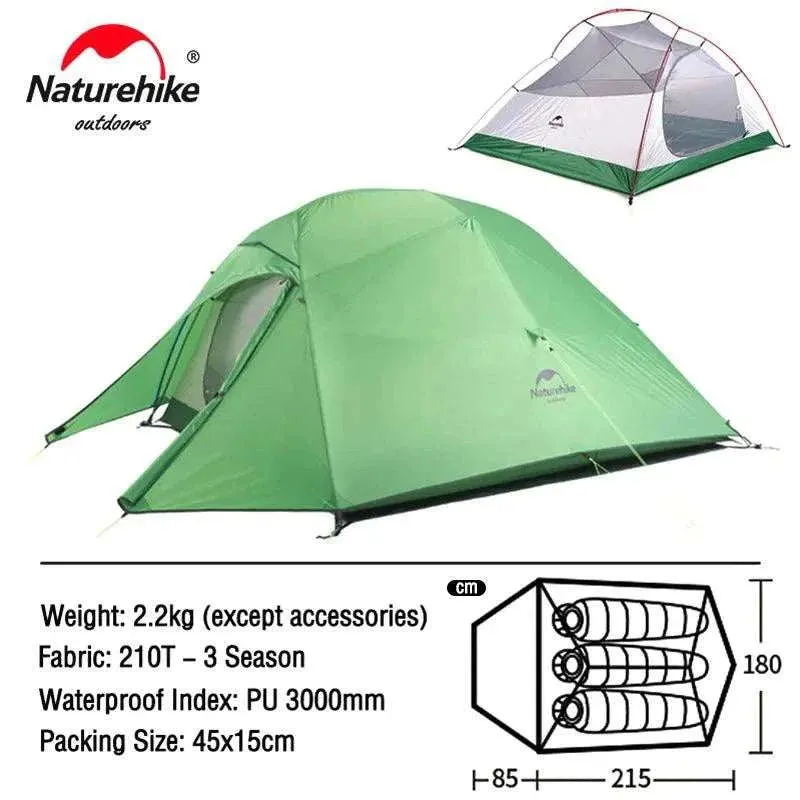 Naturehike Cloud Up Series All-Season, Ultralight Tent (Multiple Sizes)