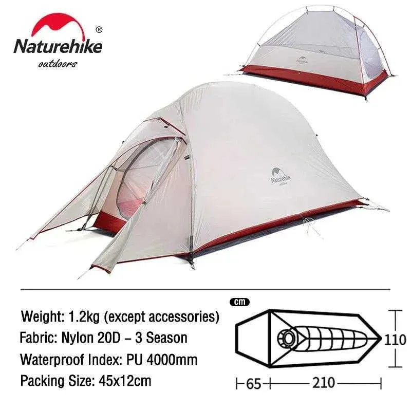 Naturehike Cloud Up Series All-Season, Ultralight Tent (Multiple Sizes)