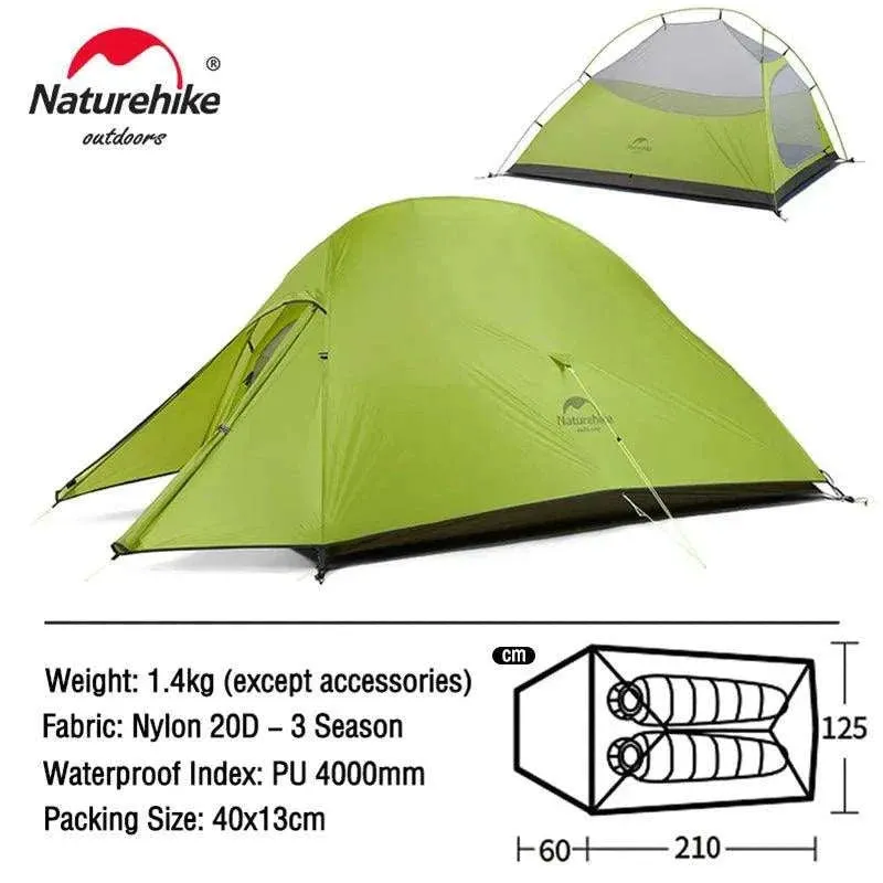 Naturehike Cloud Up Series All-Season, Ultralight Tent (Multiple Sizes)