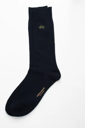 Navy Rib Socks