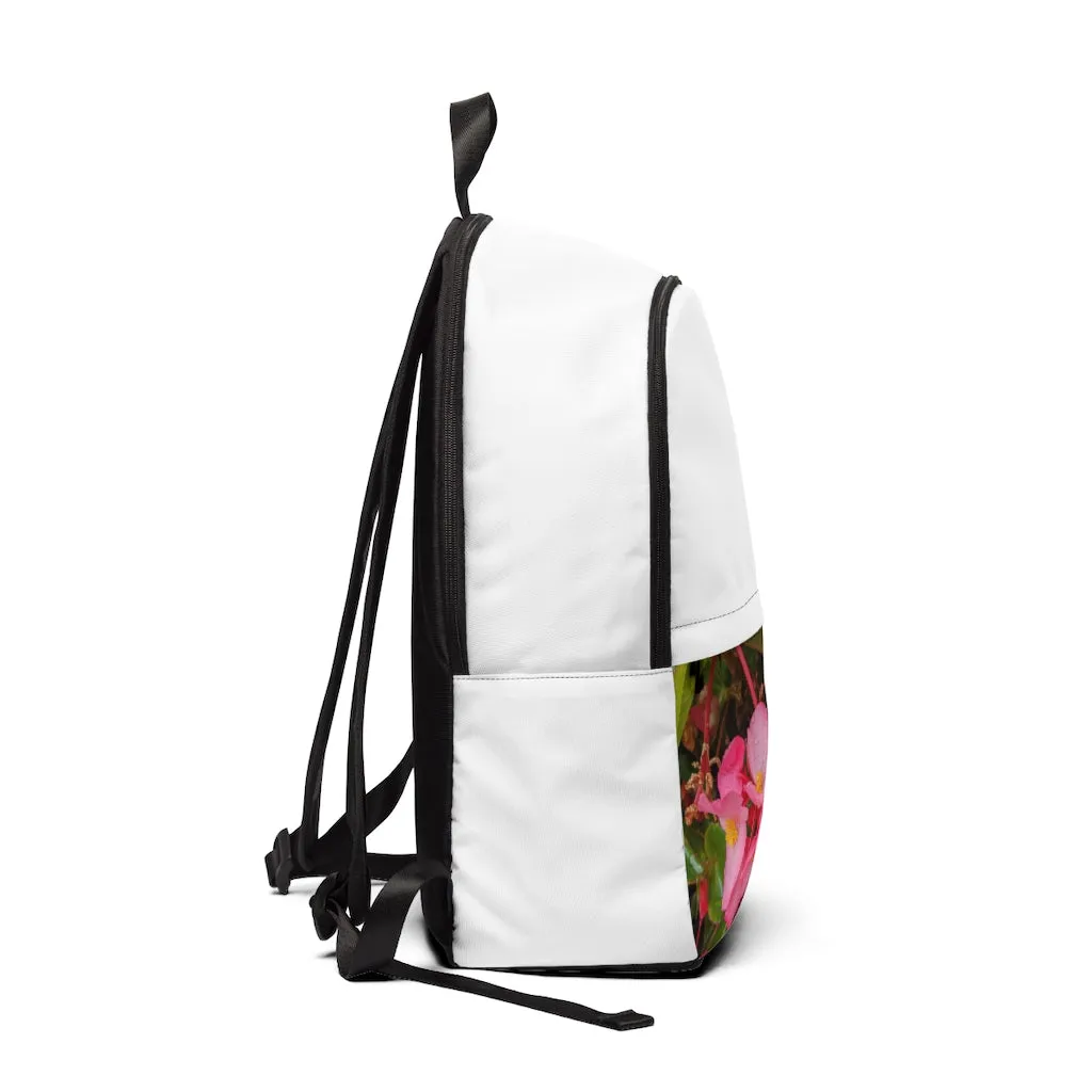 Pink Flowers Unisex Fabric Backpack