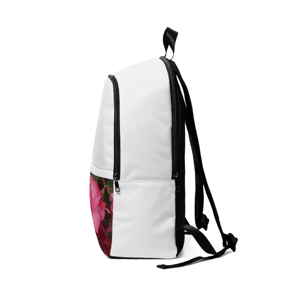 Pink Flowers Unisex Fabric Backpack