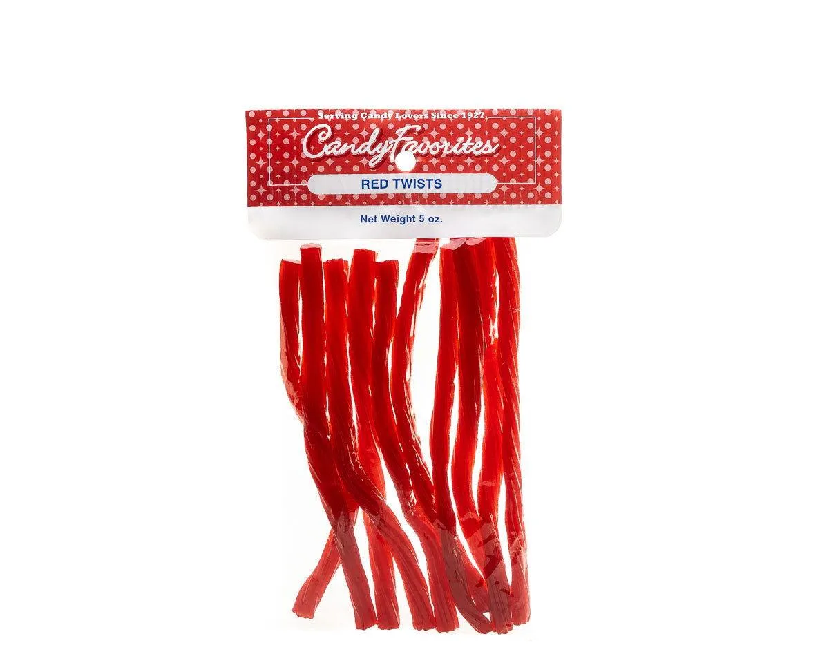 Red Licorice Twists 5 Ounce Peg Bags