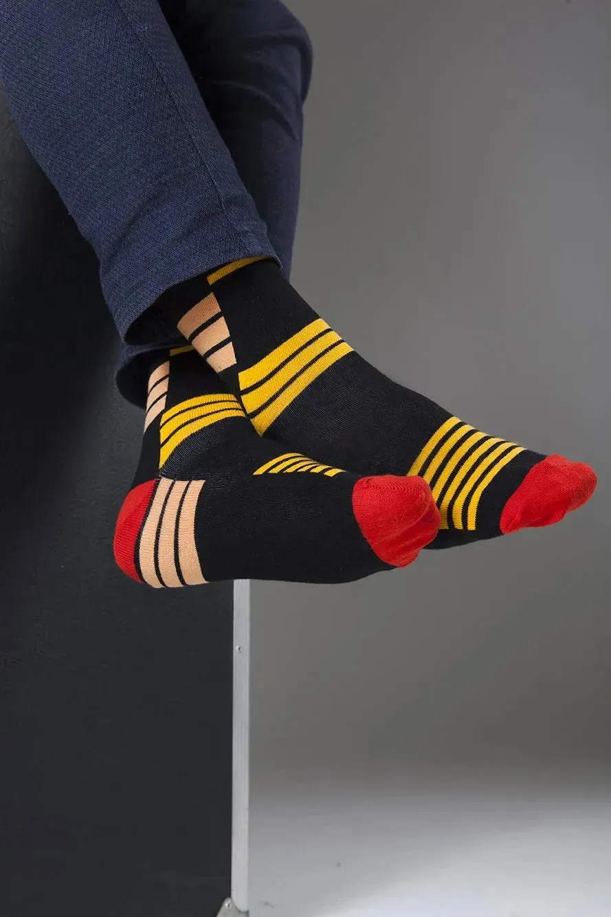 Retro Orange Stripe Socks