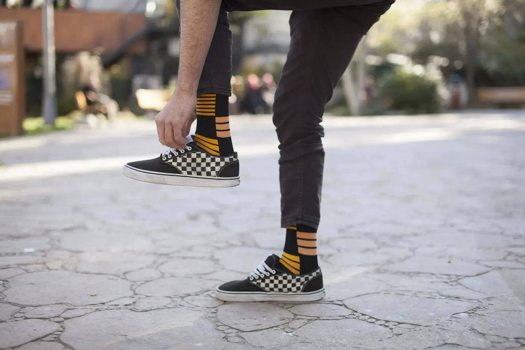 Retro Orange Stripe Socks